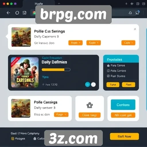 Mudanças na interface do usuário do site de jogos